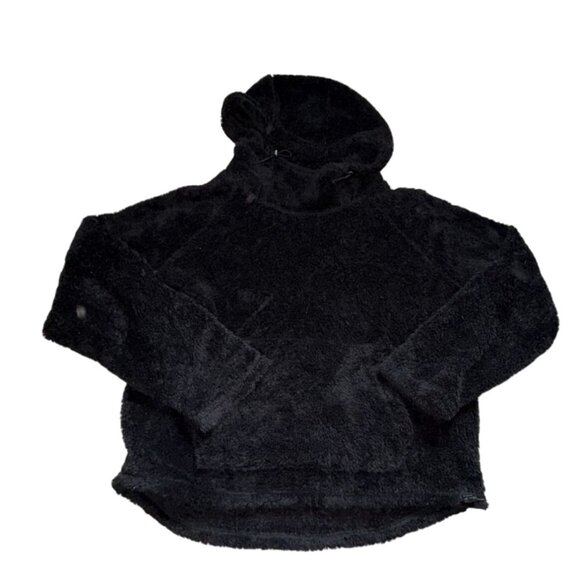 PINK Victoria's Secret Teddy Bear Sherpa Hoodie/Sweatshirt-Black-M-GUC - Picture 1 of 5